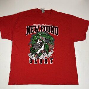 Gildan Men New Found Glory Greatest of all time Goat Gator T Shirt Red Size 2XL
